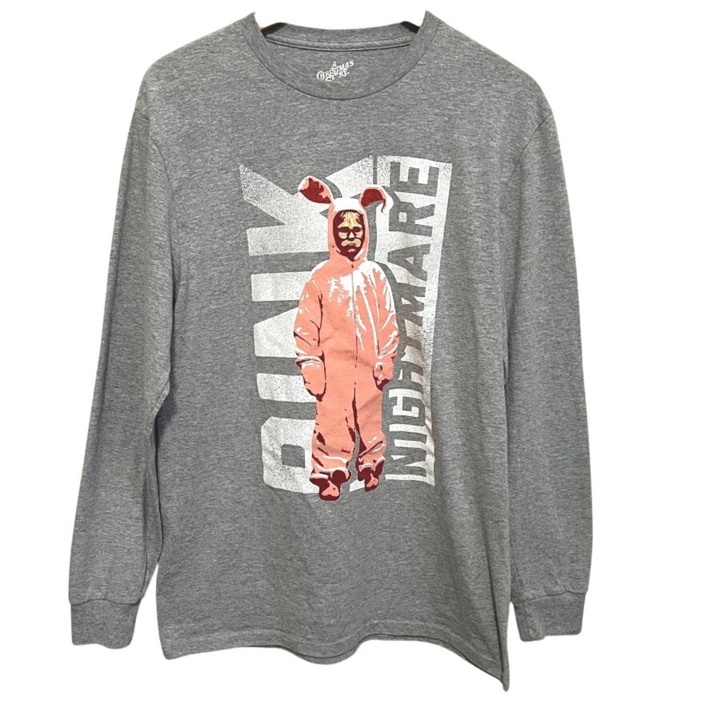A Christmas Story‎ Pink Nightmare Bunny Long Sleeve T-Shirt Mens M